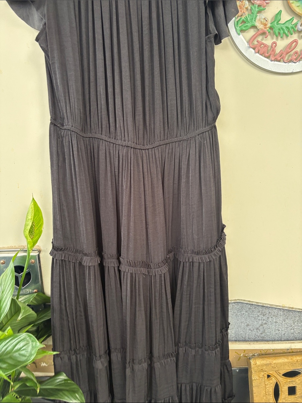 Sam Edelman Black Ruffle-Tier Maxi Dress - Picture 5 of 8